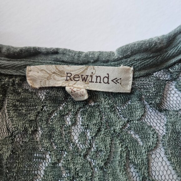 Sage Green Lace-Back Babydoll Top – Boho & Flowy - Picture 3 of 3